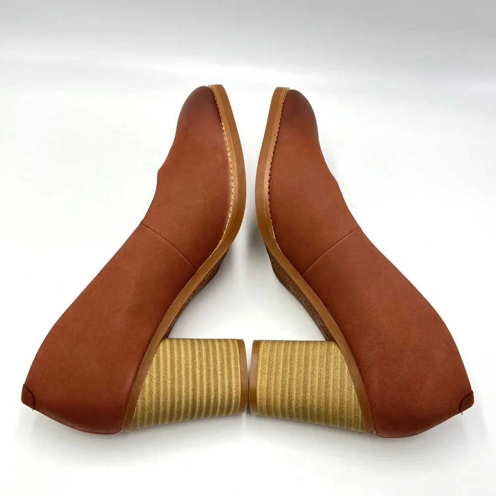 9N 9 NARROW WIDTH Softwalk Womens Sienna Brown Leather Heels‎ Pumps Shoes